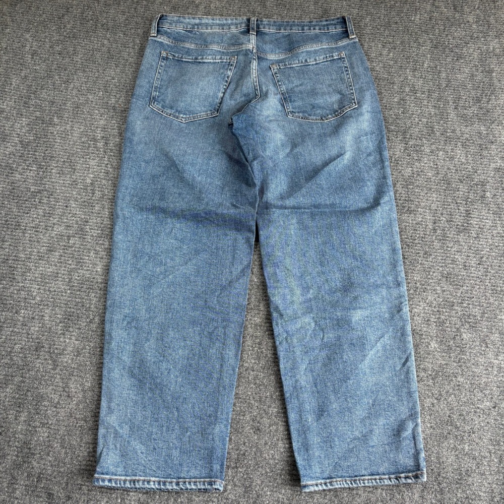 Old Navy OG Loose Low Rise Wide Leg Jeans Blue Medium Wash Womens Size 12 - Picture 4 of 7